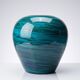 Large ceramic vase with mixed clays, malachite green glaze, 1950s-70s.
