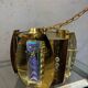 Vintage Brass Pendant Lamp Iridescent Murano Glass