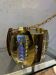 Vintage Brass Pendant Lamp Iridescent Murano Glass