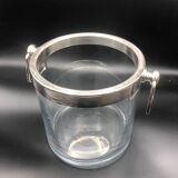 Ice bucket in glass and silver metal