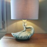 Vintage ceramic bird lamp base from Charolles