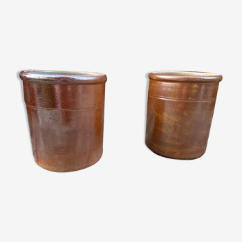 Set of 2 sandstone pots-60s