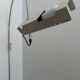 Vintage adjustable wall light, chrome and white lacquered metal, Italy 1970