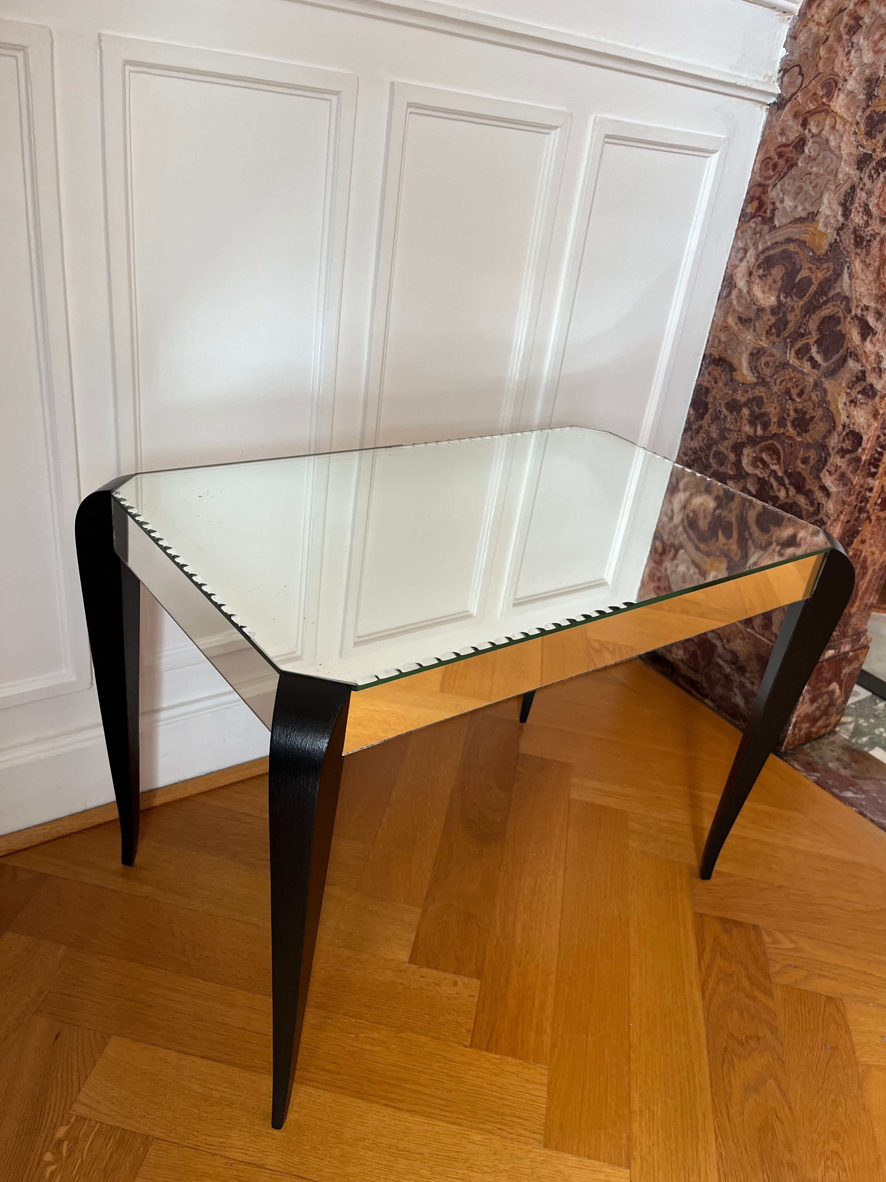 Table basse miroir années 40/50 Art Déco