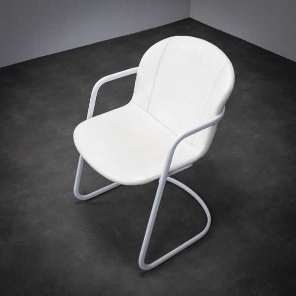 Ensemble de 4 chaises de salle à manger en cuir par Gastone Rinaldi pour Thema Italie, années 1970.