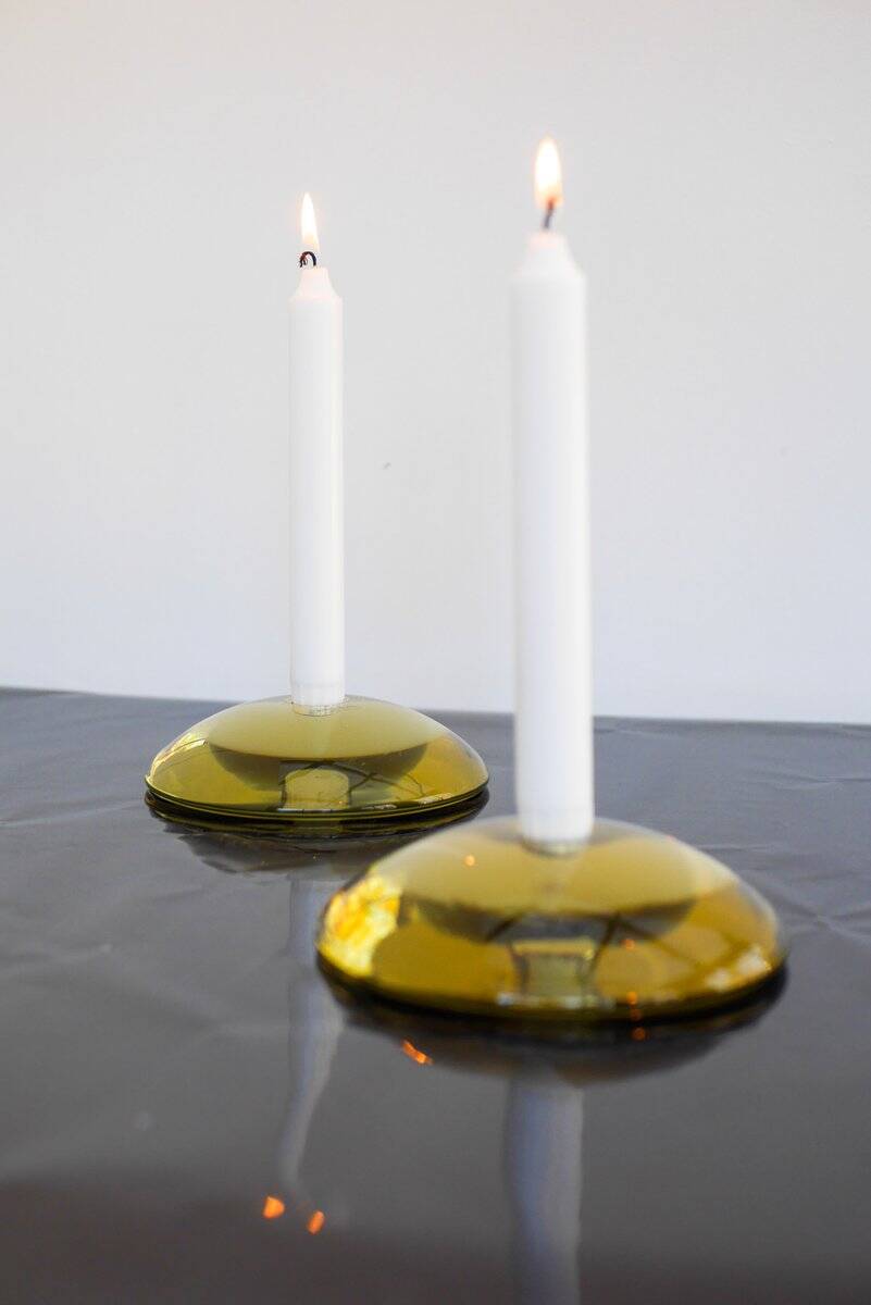 Glass candleholders by Anne Nilsson for Kosta, 2000s, set of 2