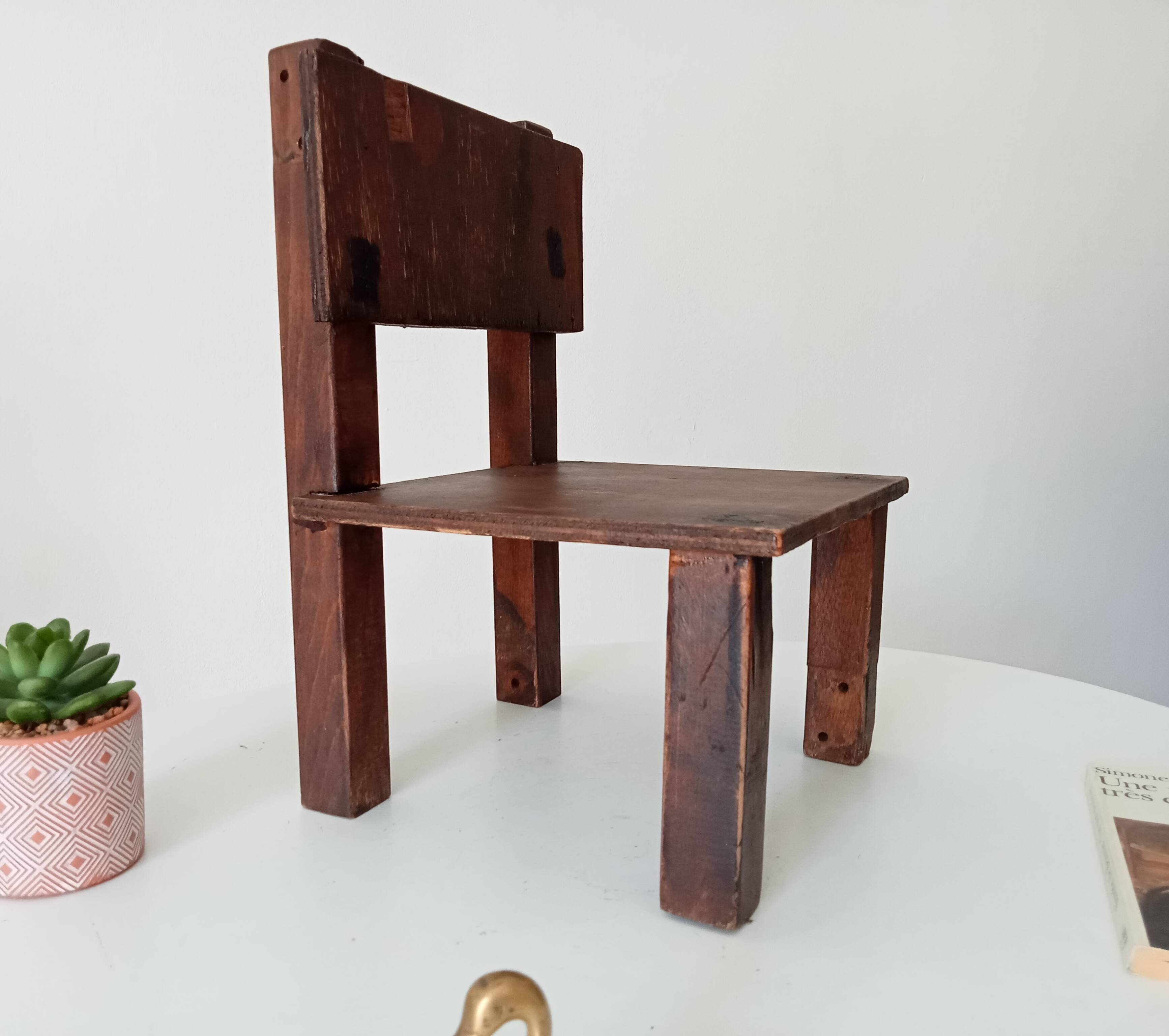 Antique children's chair, folk art, early 20th century