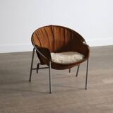 Erik Ole Jørgensen for Bovirke Easy Chair in suede and chrome Denmark 1953