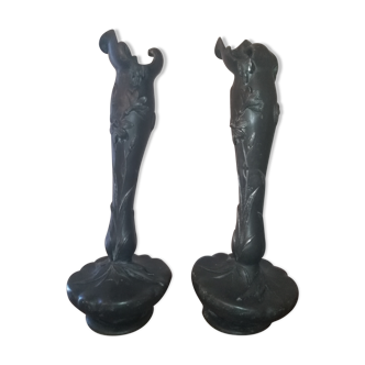 Paire de vases art nouveau "Elsie Ward Hering".