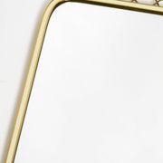 Large heavy long Mid Century brass wall mirror by Münchner Zierspiegel