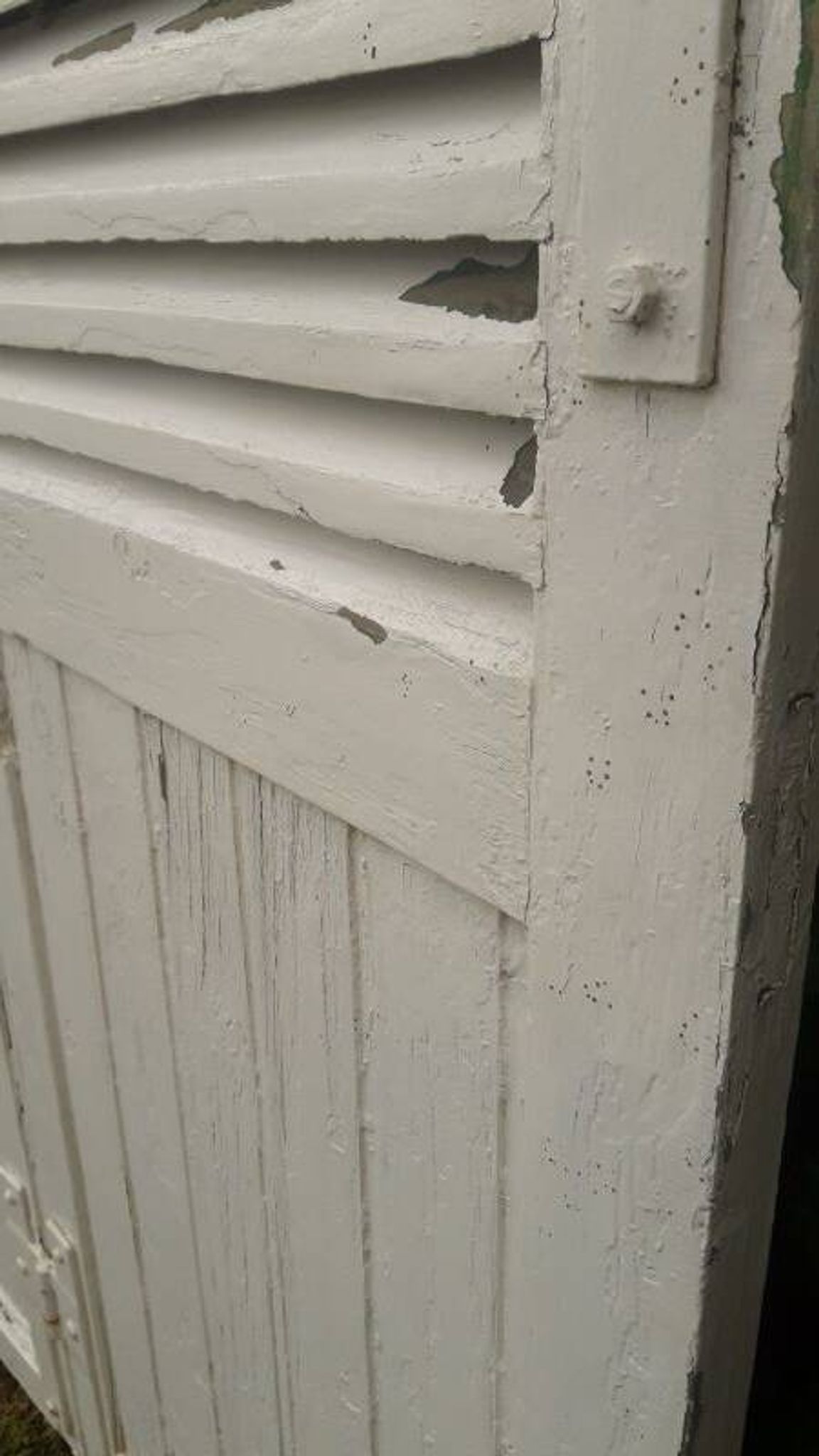 Volets 4 vantaux H148xL245cm persiennes chêne anciens paire 1