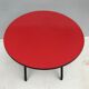 Old  foldable metal coffee table in black and red vintage formica