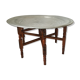 Moroccan aluminum tray on wooden tripod