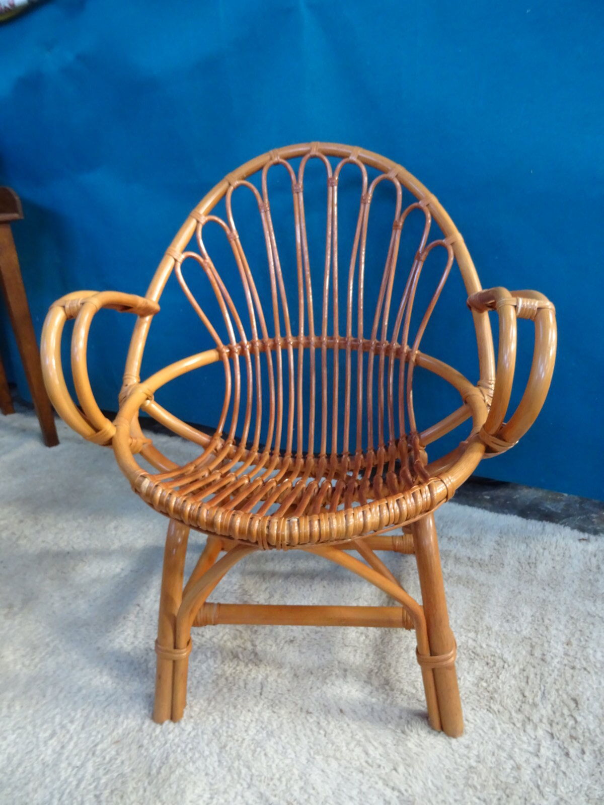 Fauteuil rotin coquille adulte