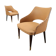 Pair of vintage armchairs from the 50s-60s in ebony wood, brass, with padded seats.