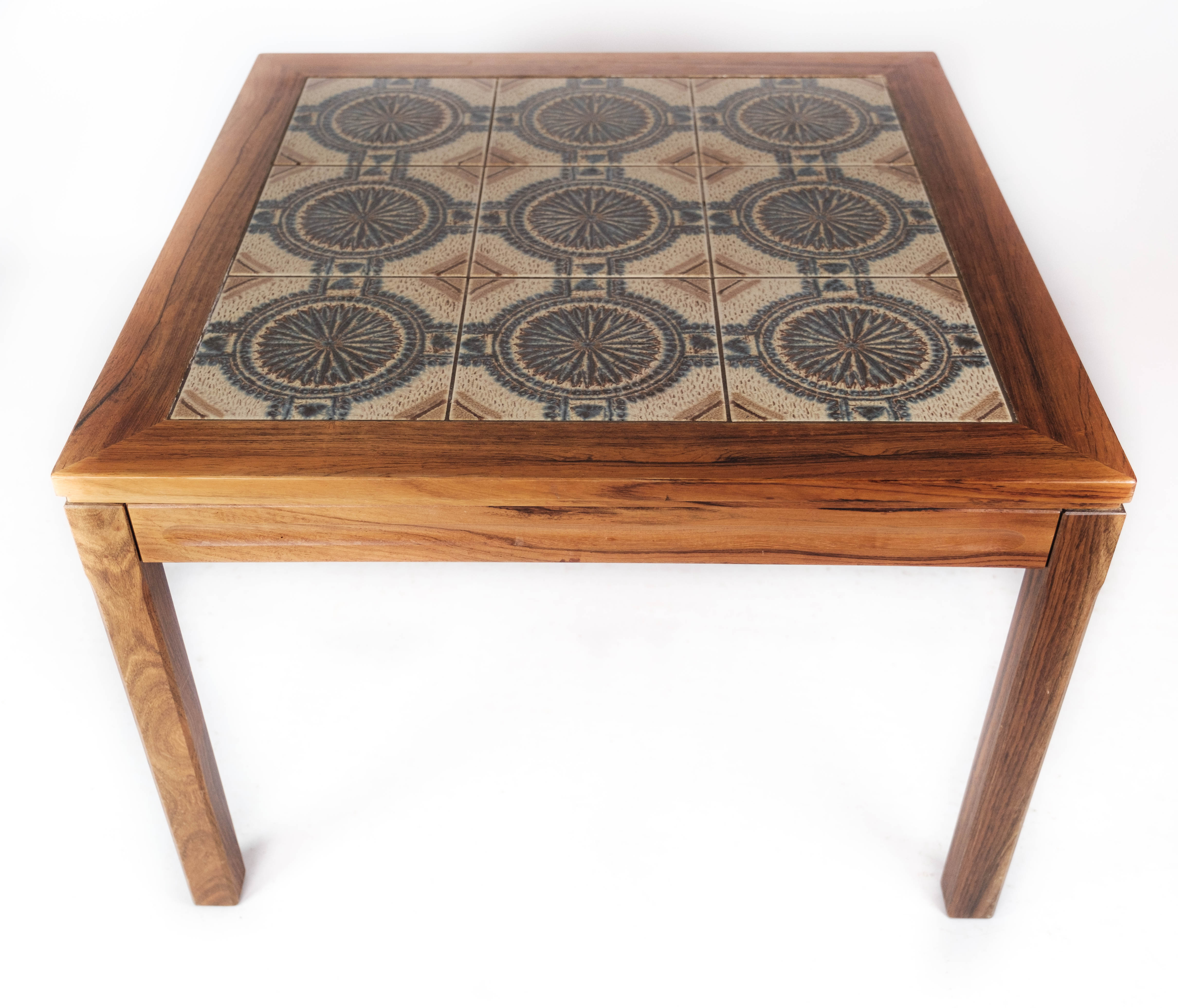 Coffee table in rosewood and with tiles of Danish design, 1960s