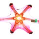 Coupe "Starfish" de Murano – Rose Fuchsia & Ambre – Circa 1960