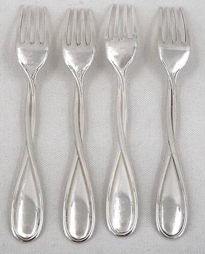 Christofle Galea, lot of 12 dessert pieces, forks, spoons, knives.