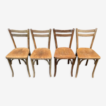 Lot de 4 chaises bistrots anciennes