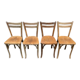 Set of 4 antique bistro chairs