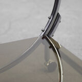 Vintage art déco chrome and glass round bar cart, 1930s