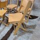 Set of 6 folding chairs blond wood