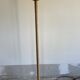 Teak base with raffia and a big papercord lampshade