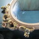 Mirror ice resin glass patina flower louis 15 cracked vintage 71x35cm