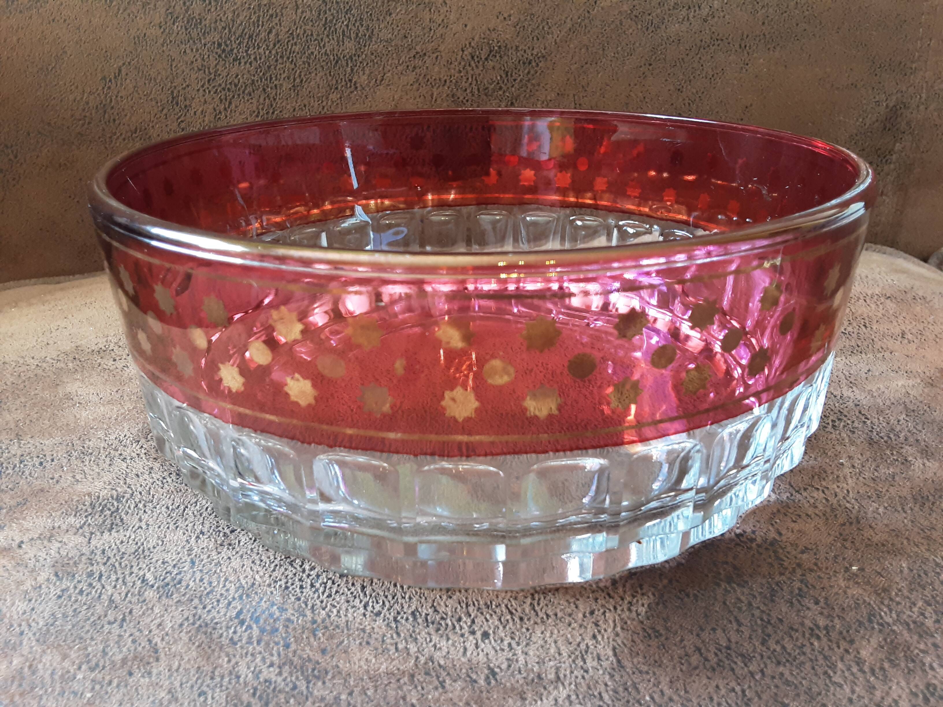 Salad bowl set and its 2 crystal cups