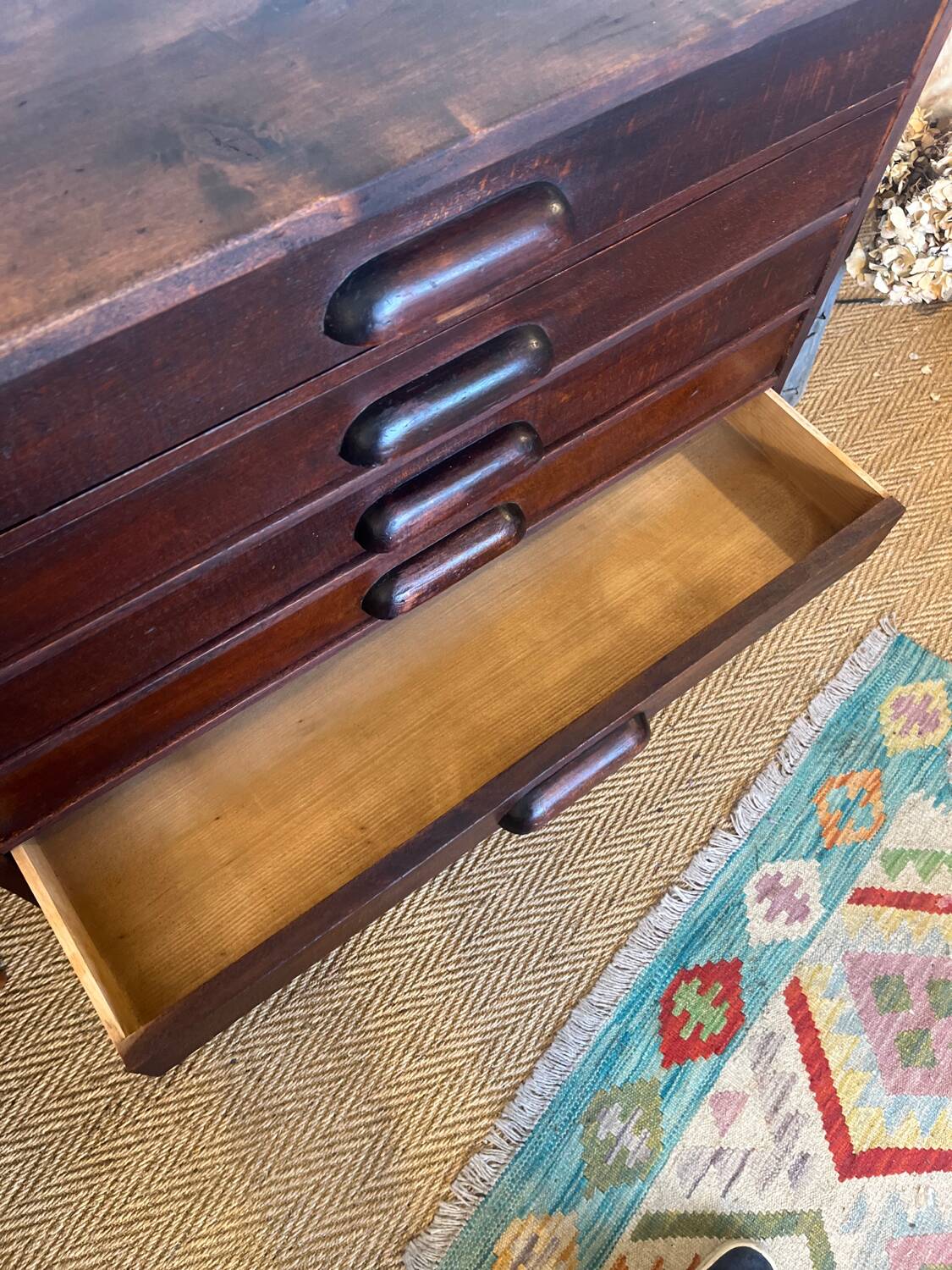 Vintage wooden architect's professional furniture