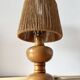 Vintage 1960 turned wood elm lamp