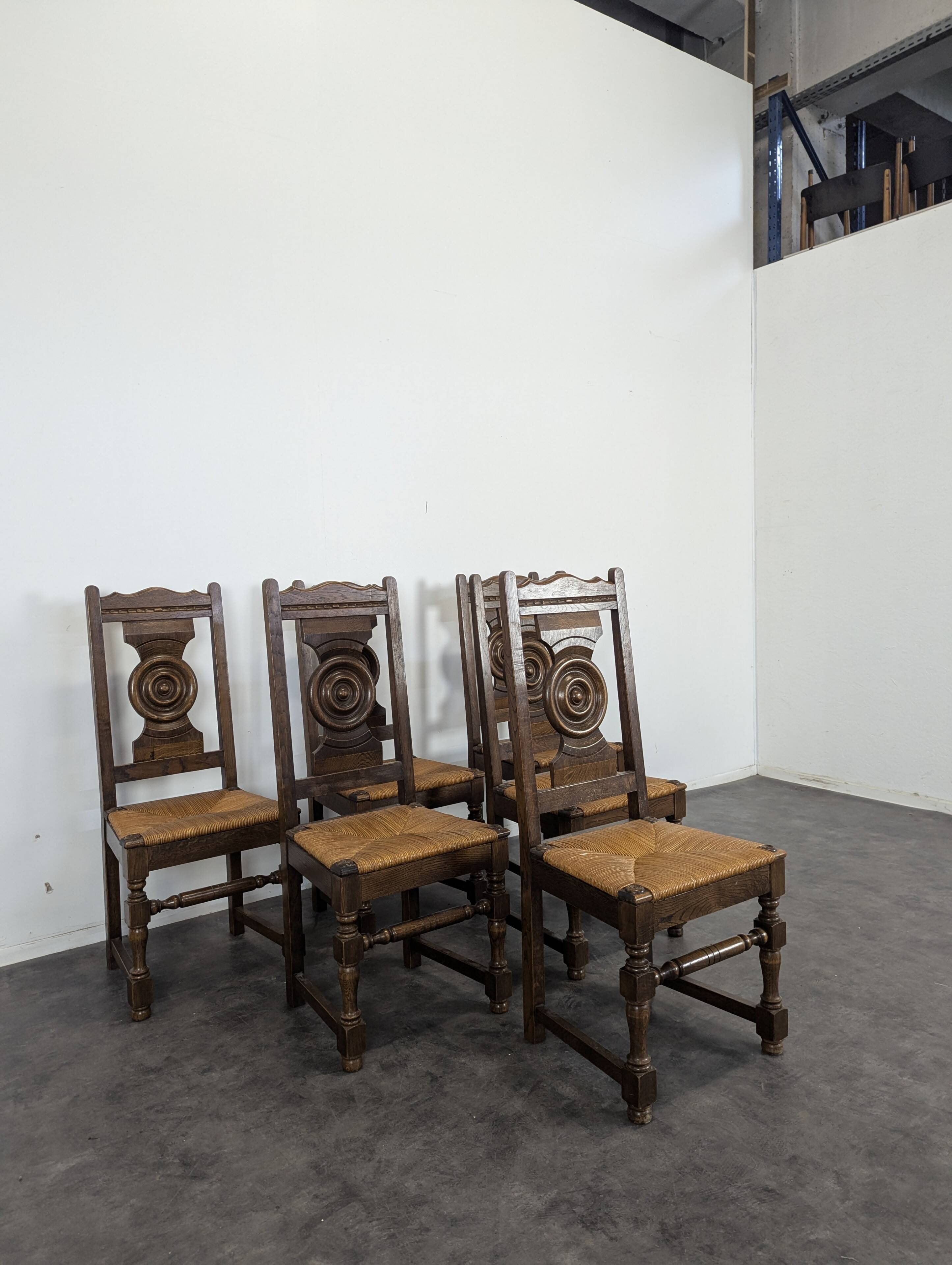 Set of 6 brutalist chairs