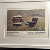 FRAMED POSTER EAMES HERMAN MILLER LOUNGE CHAIR 670