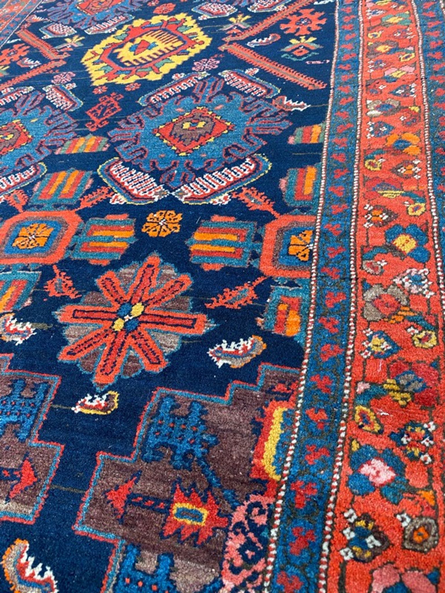 Tapis ancien persan Malayer couloir 109x525 cm