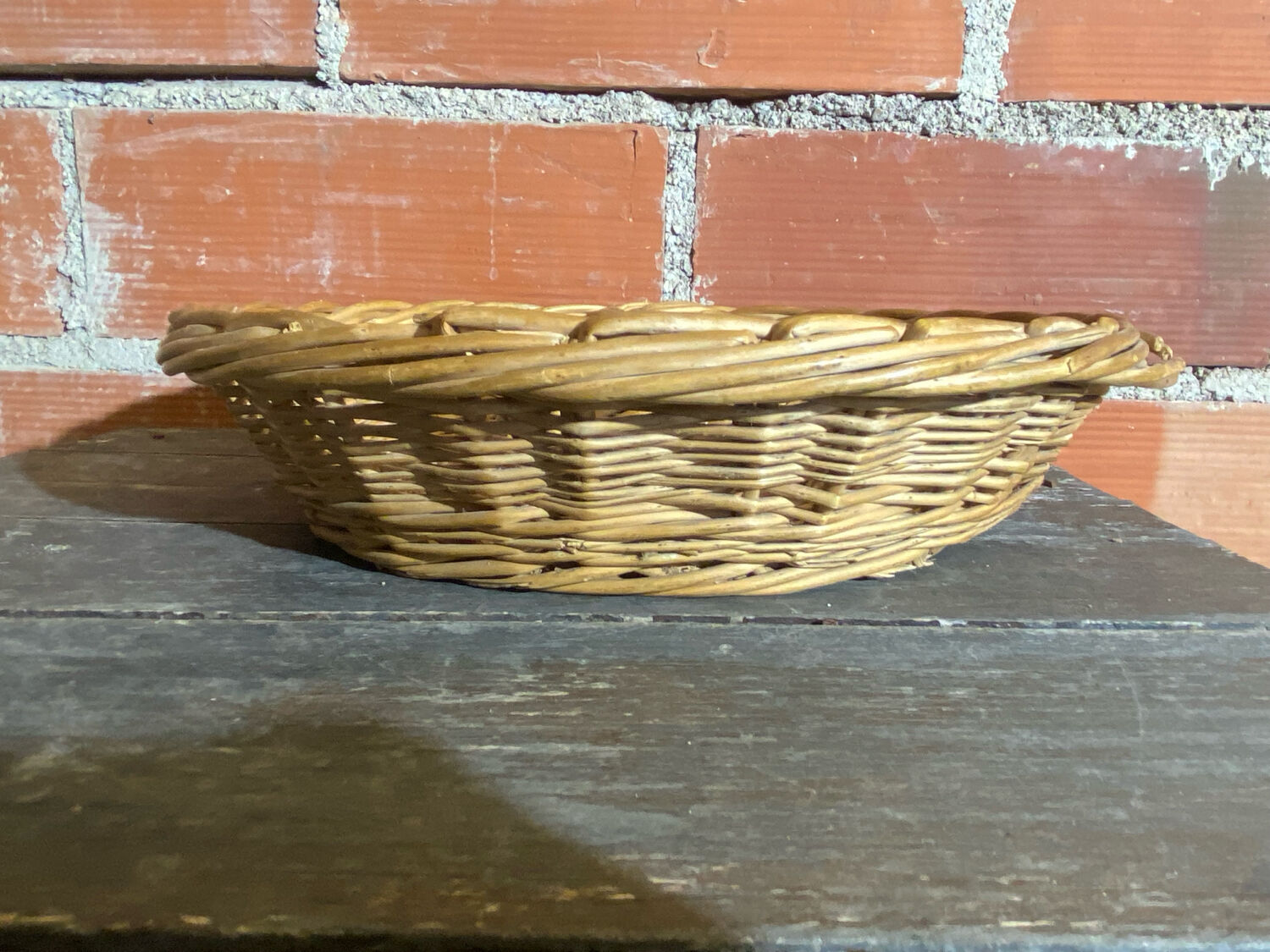 Old Basket Rising Bread Dough Wicker Braided Vintage