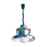 Vintage pendant lamp, chrome aluminium suspension, aluminium lamp, up and down system, space age