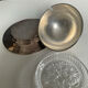 Vintage silver-plated bell-shaped butter dish