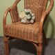 Fauteuil en rotin/osier pour enfant - vintage 1970