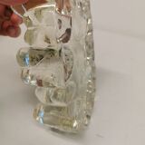 Candlestick in hard pressed glass with space for two candles