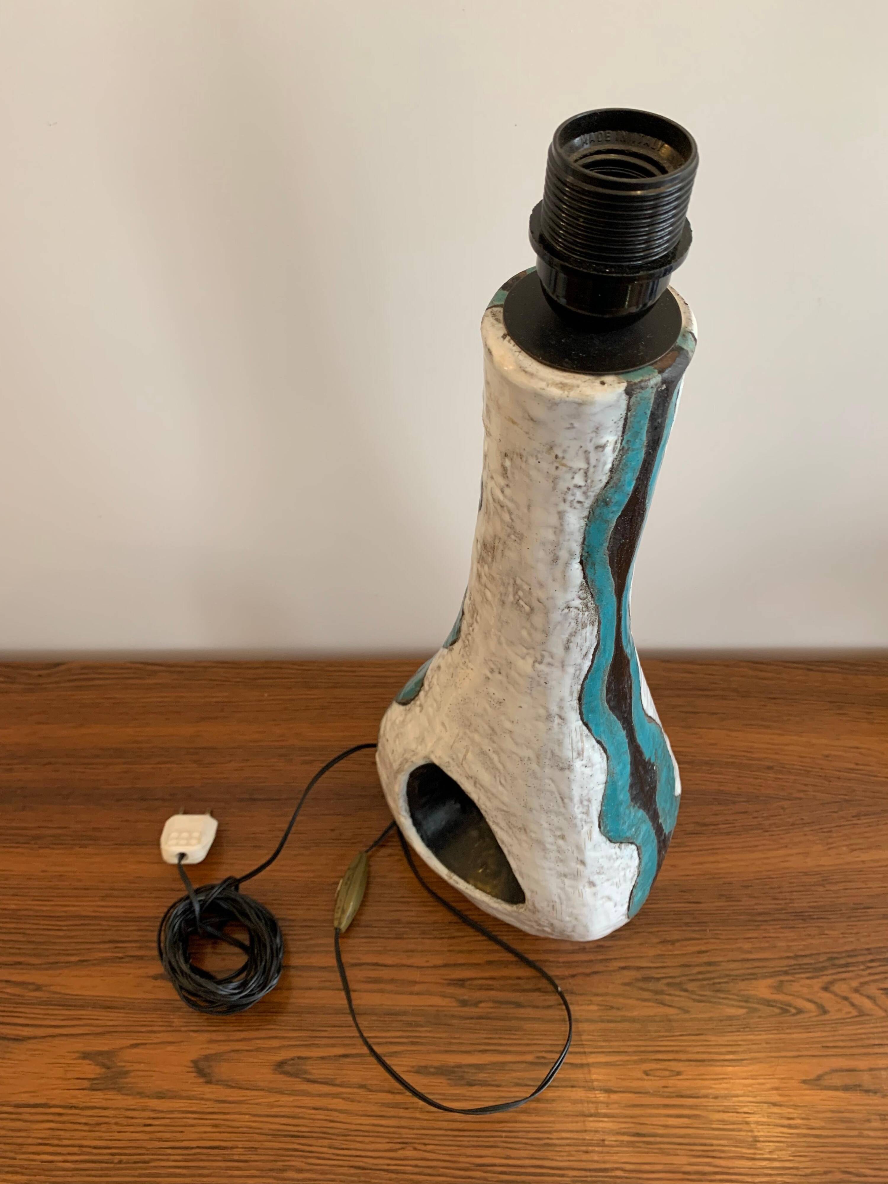 Asymmetrical ceramic lamp Vallauris France 1950, signed, unique