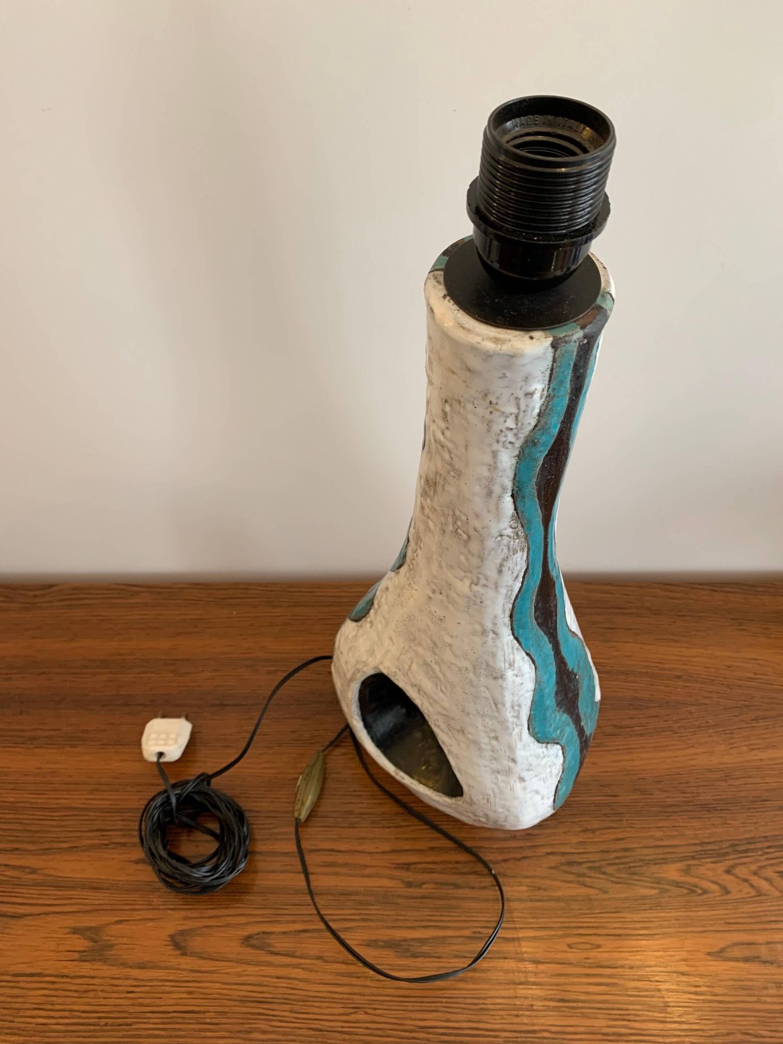 Asymmetrical ceramic lamp Vallauris France 1950, signed, unique