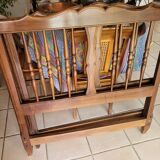 2 beds and a vintage bedside table in solid cherry wood