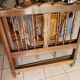 2 beds and a vintage bedside table in solid cherry wood