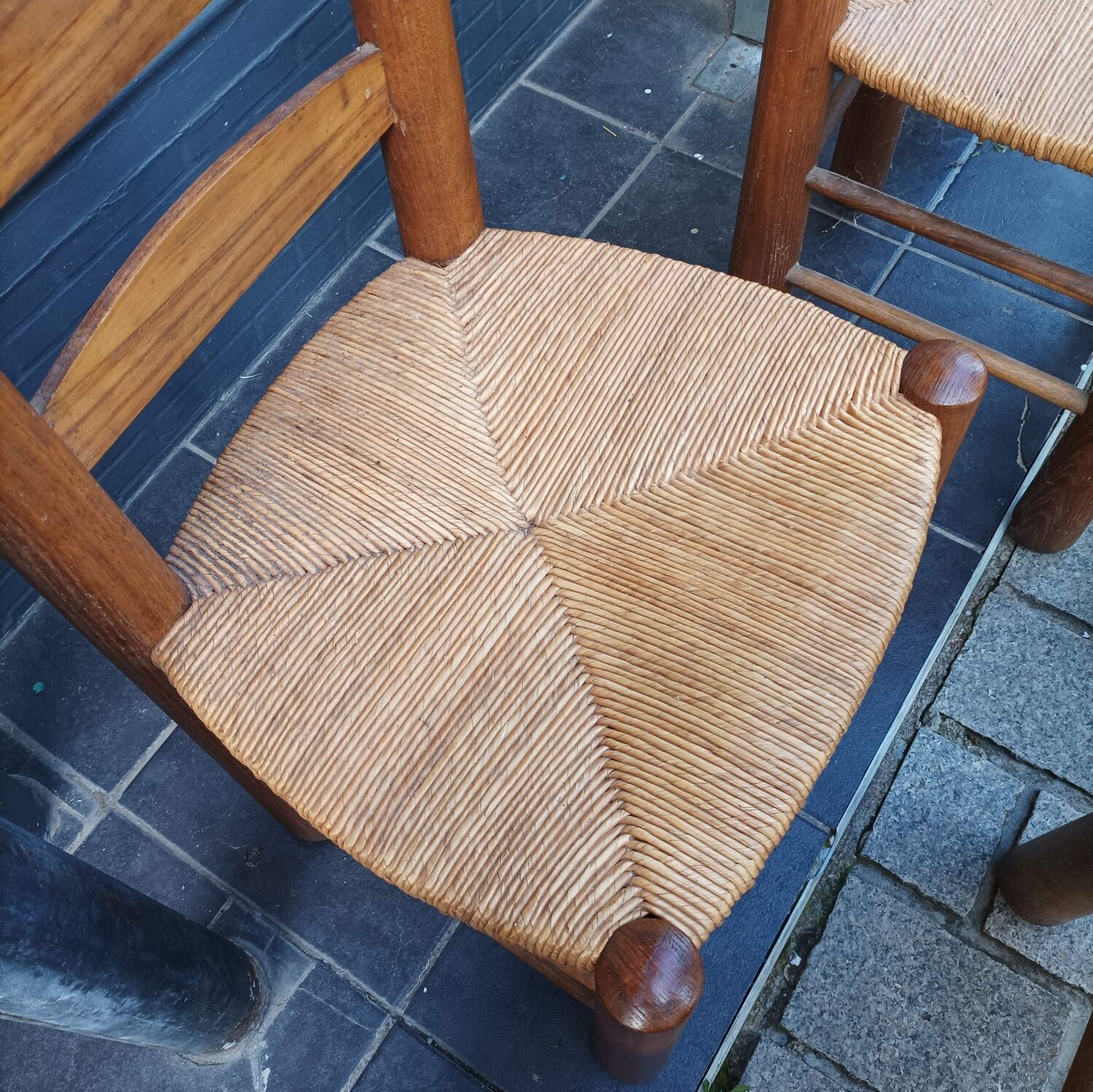 6 dudouyt oak mulched chairs 1950