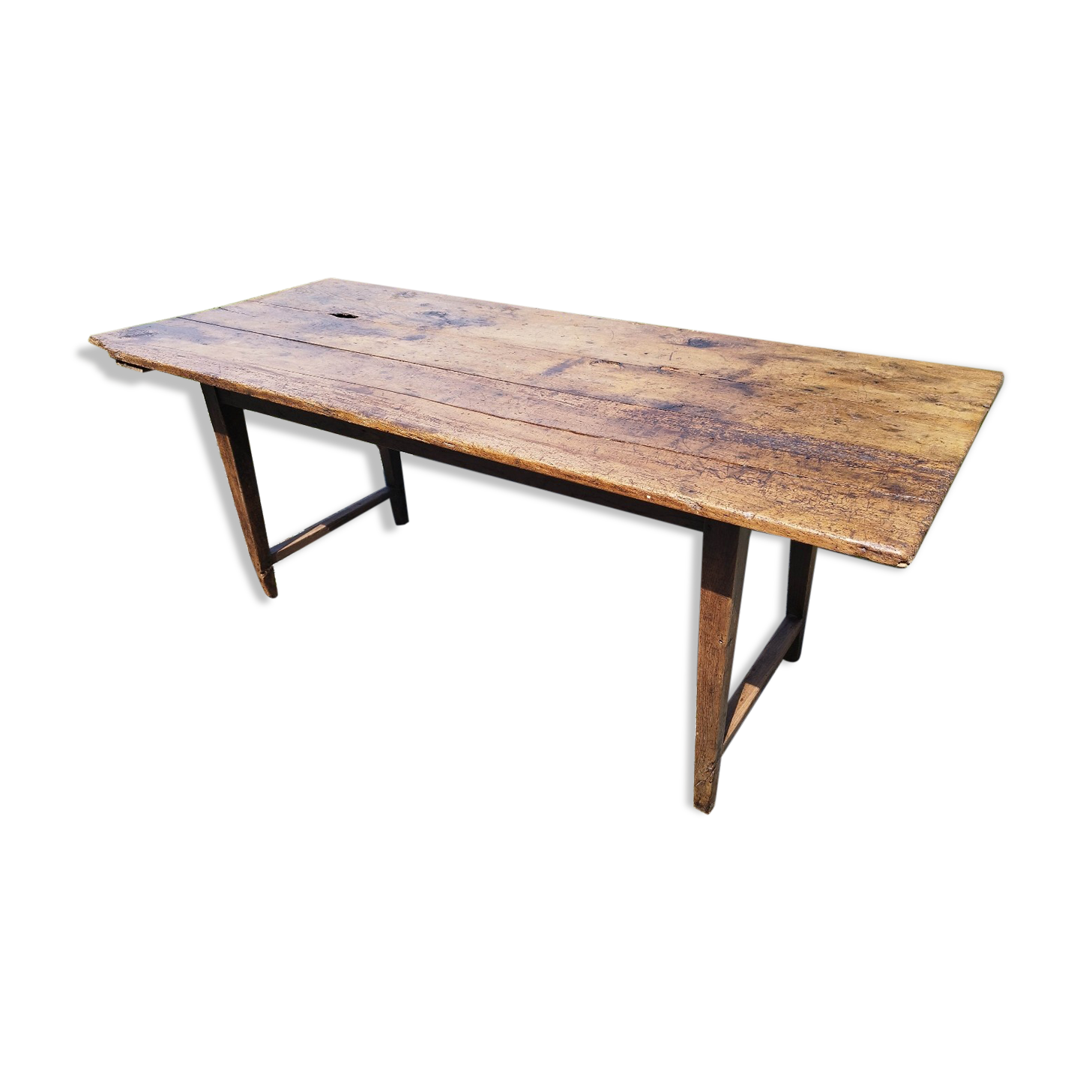 Large rustic farmhouse table bobbin legs