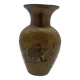 Enamelled brass vase decorated with owls.