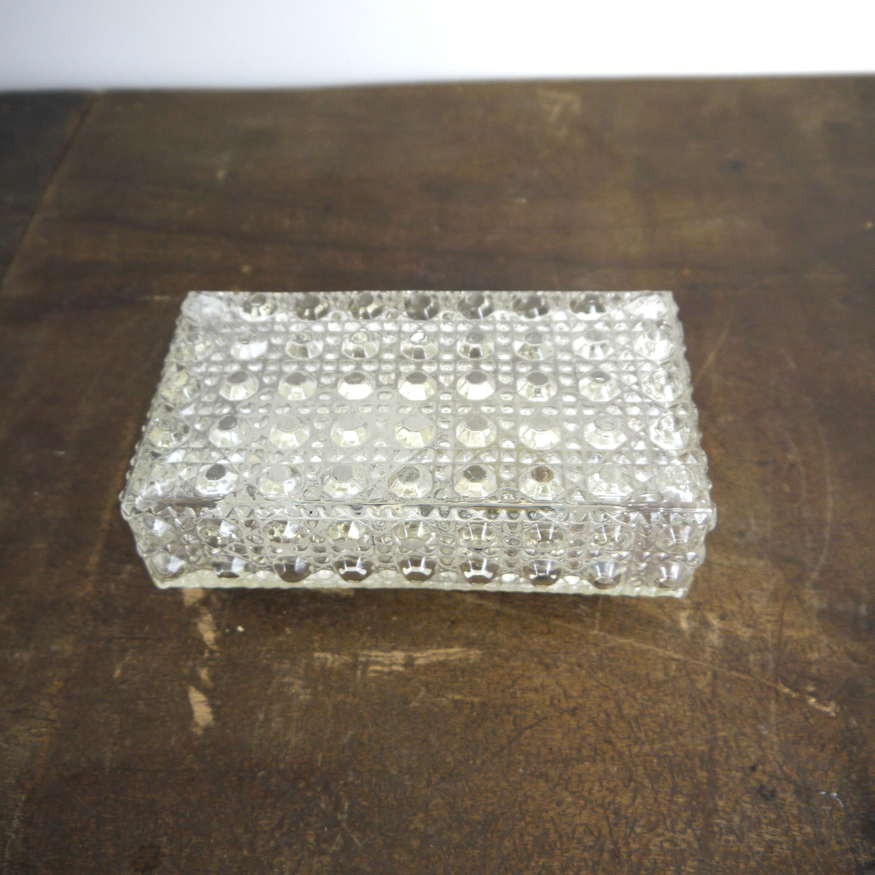Rectangular chiseled glass ceiling light