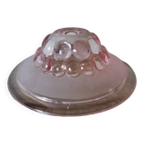 Lampshade pendant lamp in vintage pink molded glass