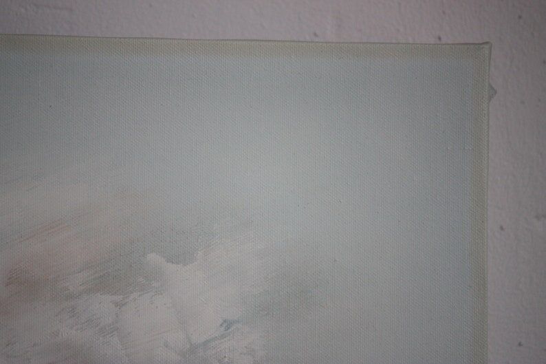 Painting on canvas flowers in meadow