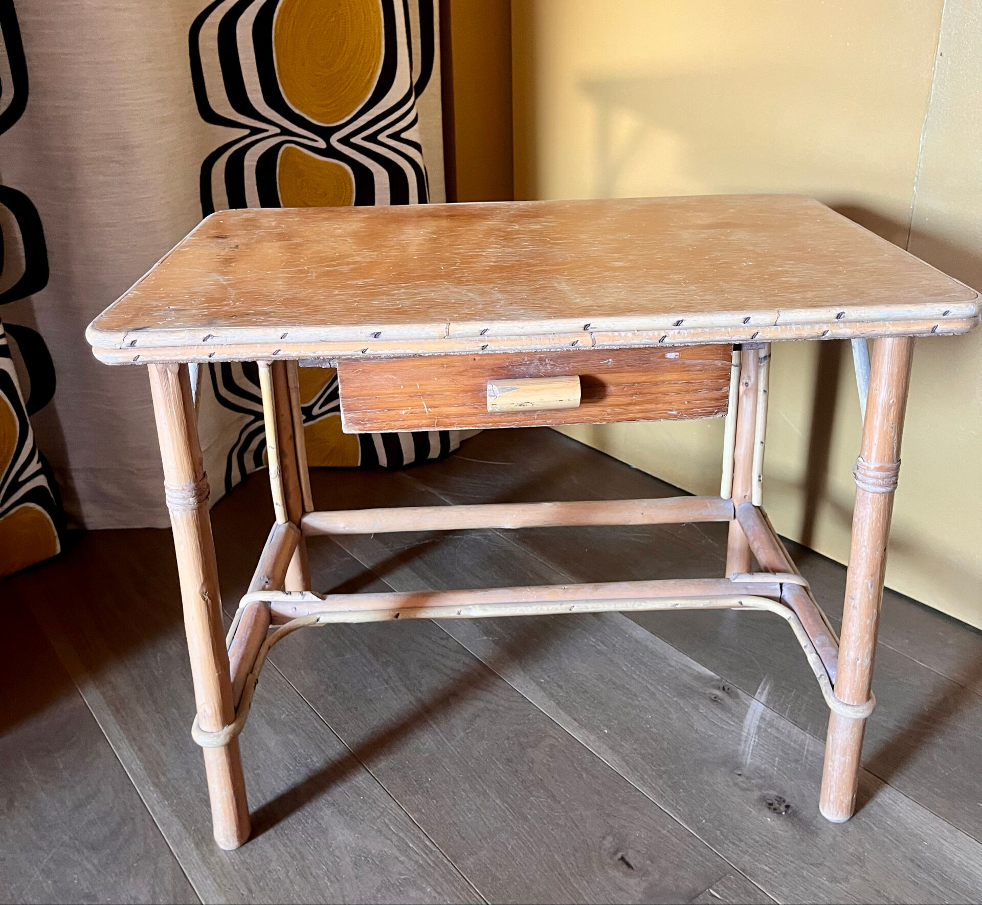 Small children's desk in rattan